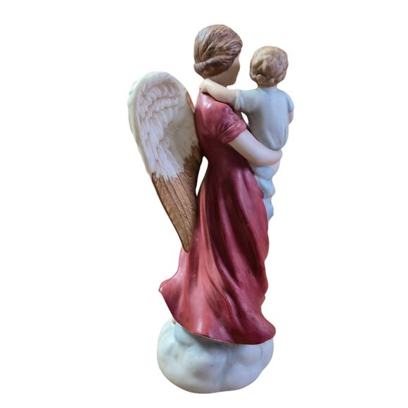Homco 1414 Angel Holding Baby Child Figurine Home Decor Memorial Porcelain 7.5" - Picture 5 of 7